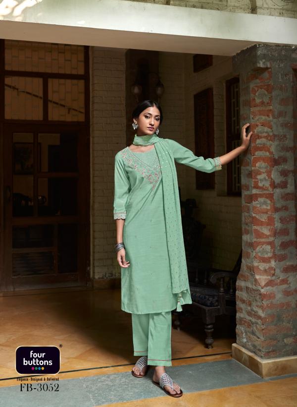 Four Buttons Muraad Fancy Kurti With Bottom Dupatta Collection